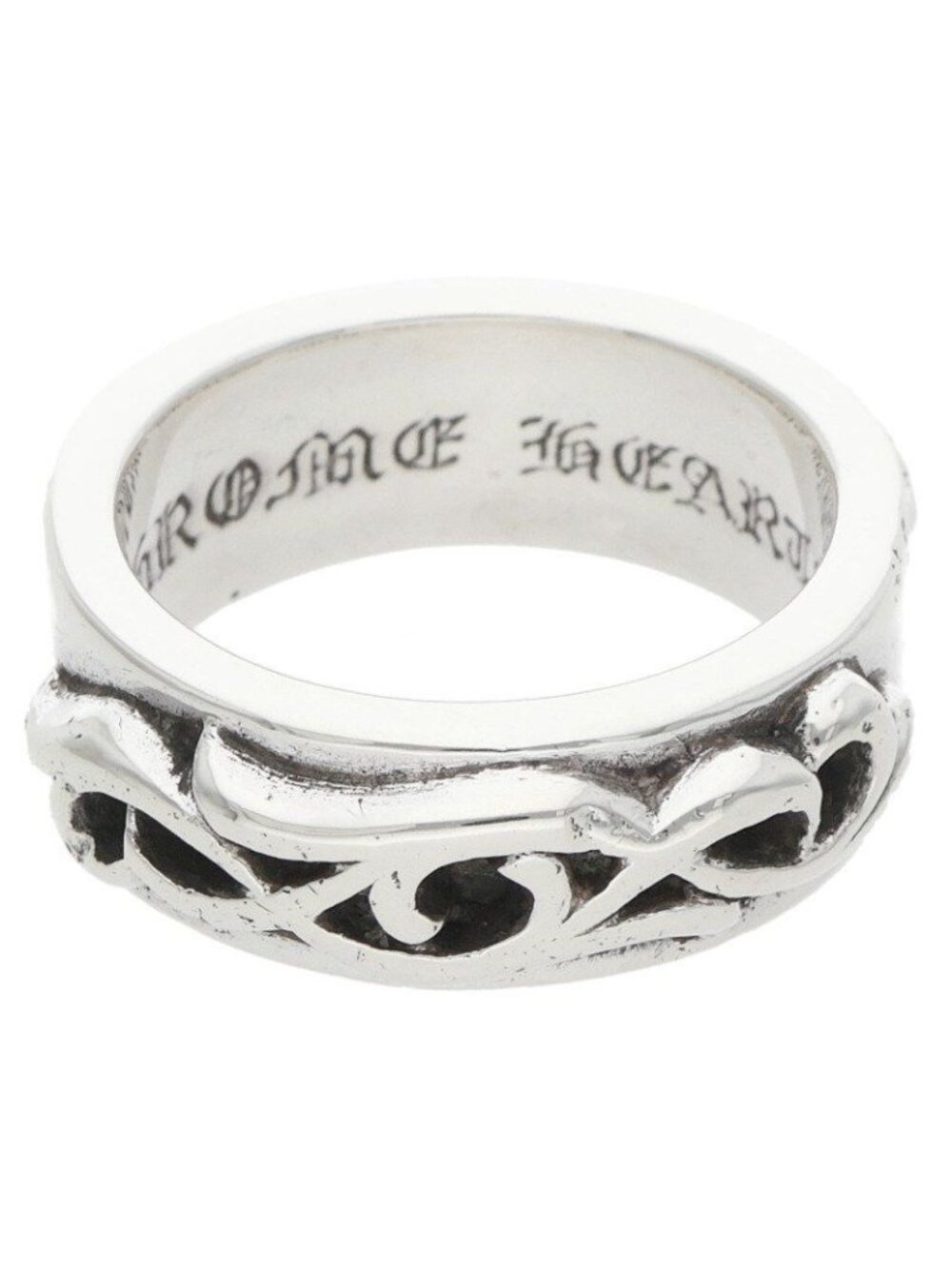 Chrome Hearts Dbl Narrow Vine Band Double Silver Ring